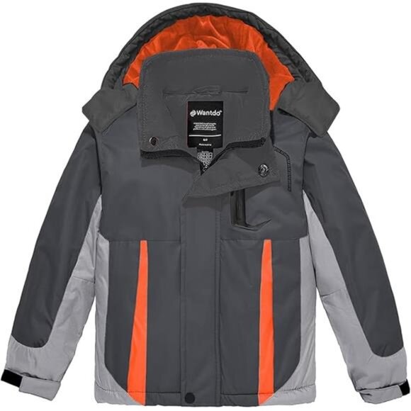 Boys' Waterproof Winter Ski Jacket Fleece-Lined Puffer Coat Insulated SnowJacket - Picture 6 of 6